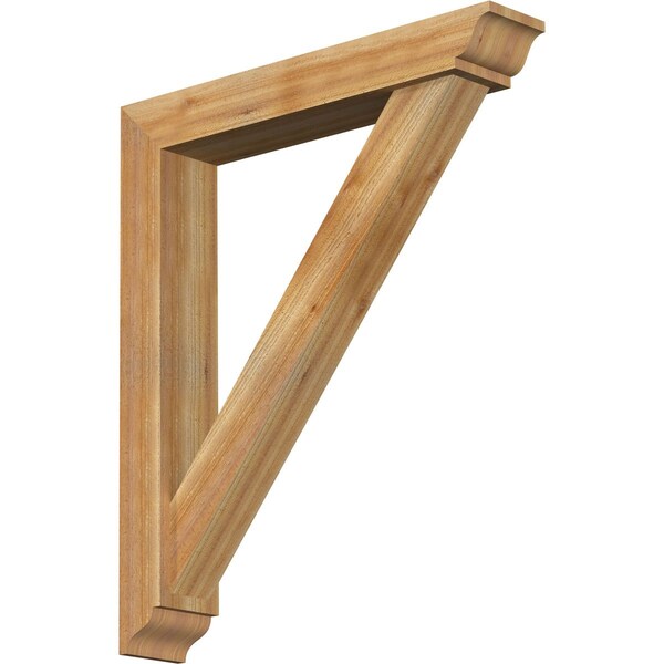 Ekena Millwork Traditional Traditional Rough Sawn Bracket w/ Offset Brace, Western Red Cedar, 6"W x 34"D x 40"H BKT0604X34X40TRA01RWR - main